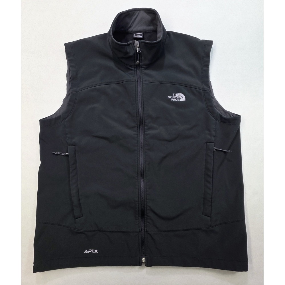 The North Face Apex Softshell Vest Mens XL Black White Wind H2O Resistant